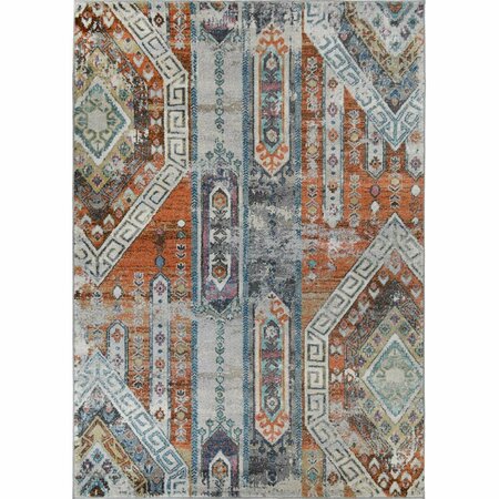 MAYBERRY RUG 7 ft. 10 in. x 9 ft. 10 in. Barcelona Mayan Area Rug, Rust BC9780 8X10